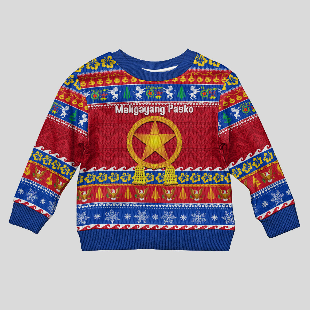 Custom Philippines Christmas Kid Ugly Christmas Sweater Filipino Parol Maligayang Pasko - Wonder Print Shop