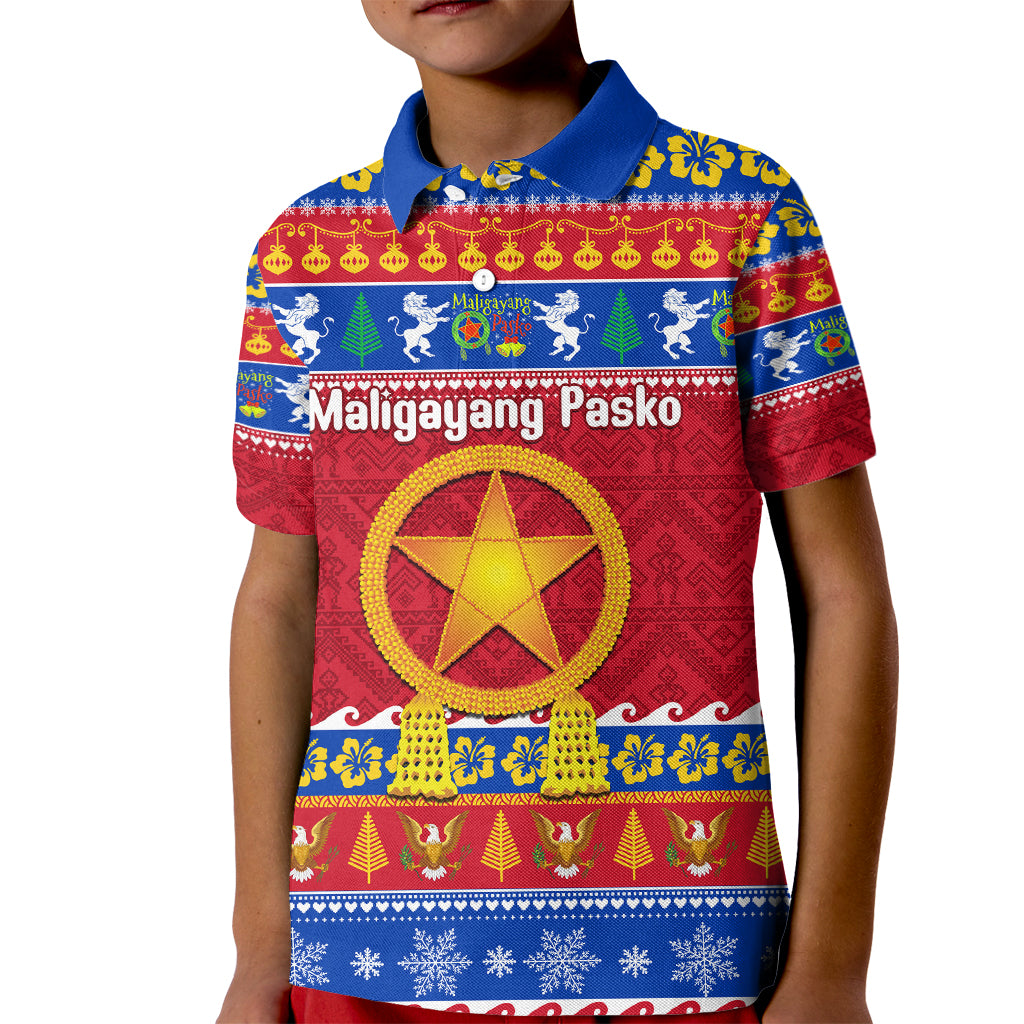 Custom Philippines Christmas Kid Polo Shirt Filipino Parol Maligayang Pasko - Wonder Print Shop