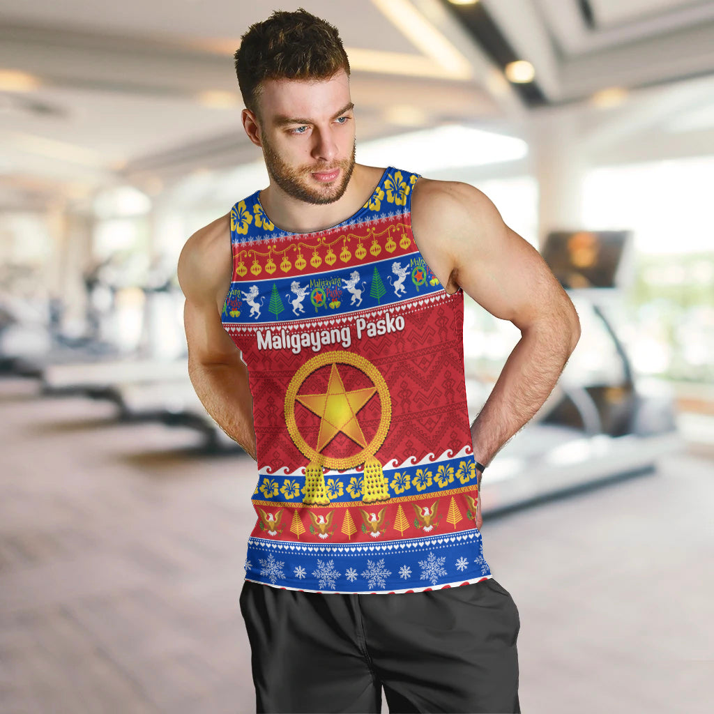 Custom Philippines Christmas Men Tank Top Filipino Parol Maligayang Pasko - Wonder Print Shop