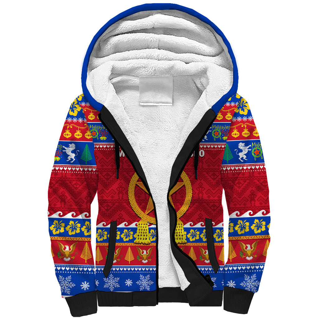 Custom Philippines Christmas Sherpa Hoodie Filipino Parol Maligayang Pasko - Wonder Print Shop