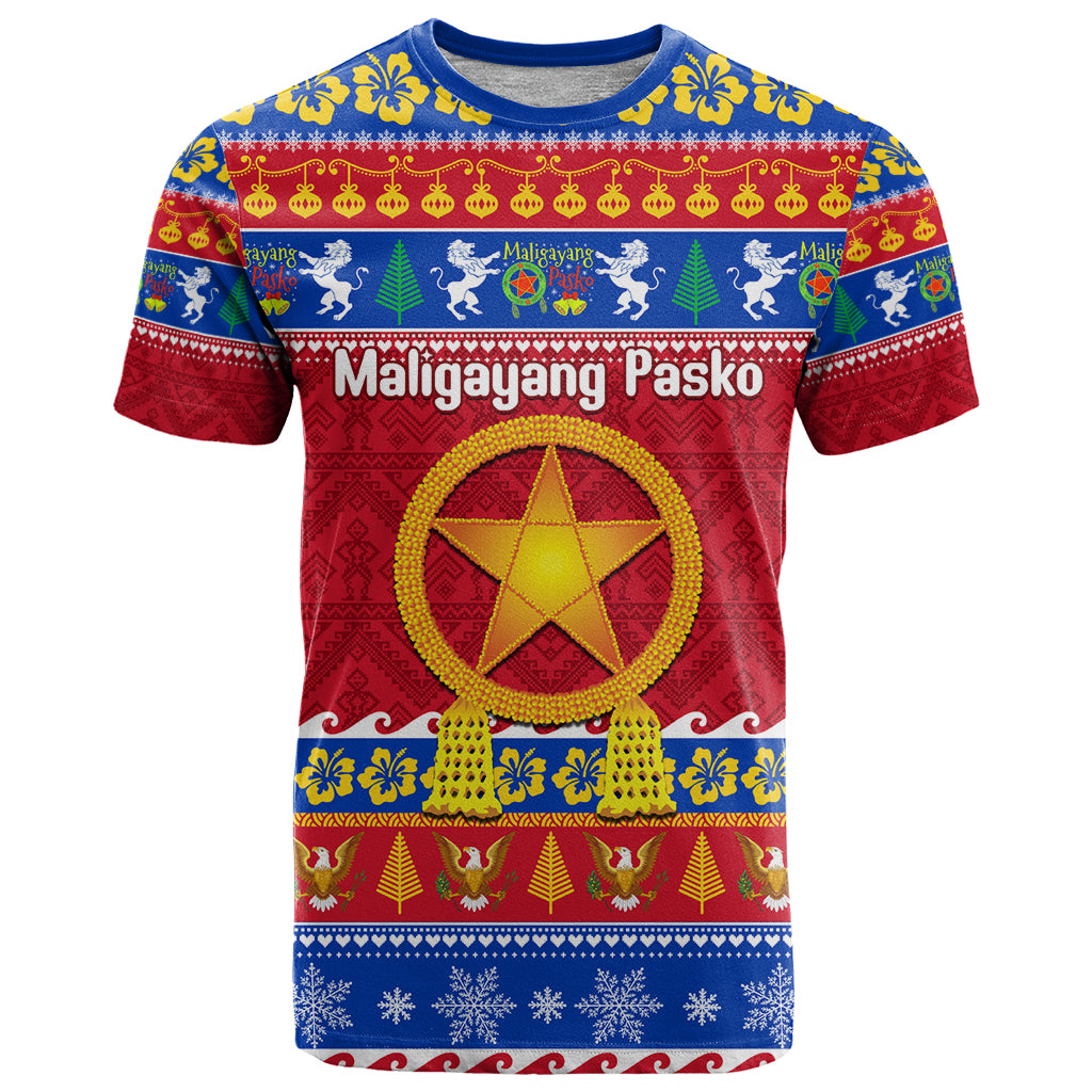 Custom Philippines Christmas T Shirt Filipino Parol Maligayang Pasko - Wonder Print Shop