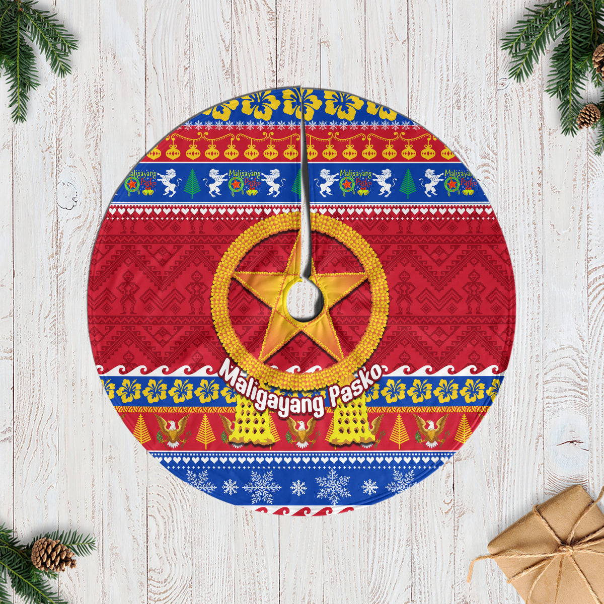 Philippines Christmas Tree Skirt Filipino Parol Maligayang Pasko - Wonder Print Shop