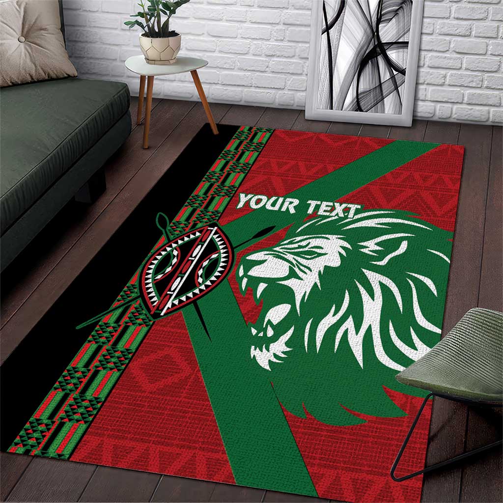 Kenya Rugby Custom Area Rug Go Lionesses - African Pattern - Wonder Print Shop