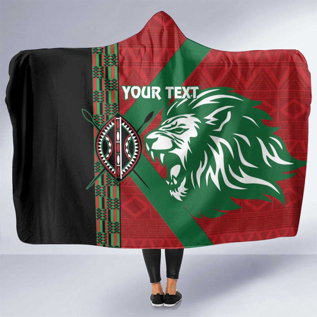 Kenya Rugby Custom Hooded Blanket Go Lionesses - African Pattern