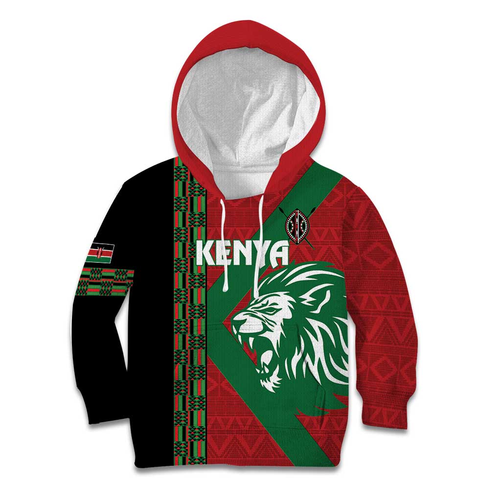 Kenya Rugby Custom Kid Hoodie Go Lionesses - African Pattern - Wonder Print Shop