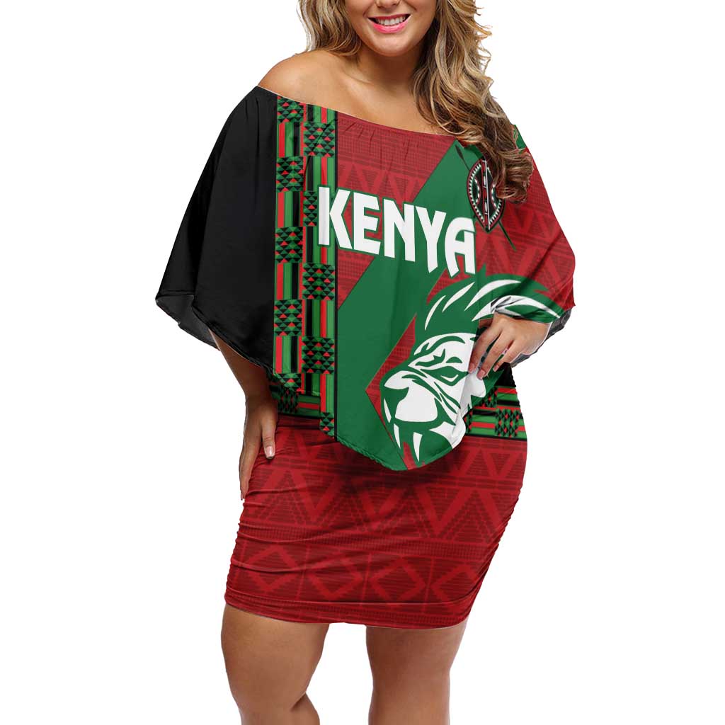 Kenya Rugby Custom Off Shoulder Short Dress Go Lionesses - African Pattern - Wonder Print Shop