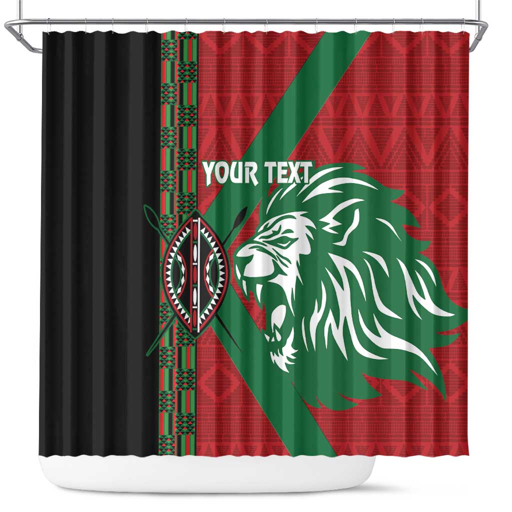 Kenya Rugby Custom Shower Curtain Go Lionesses - African Pattern