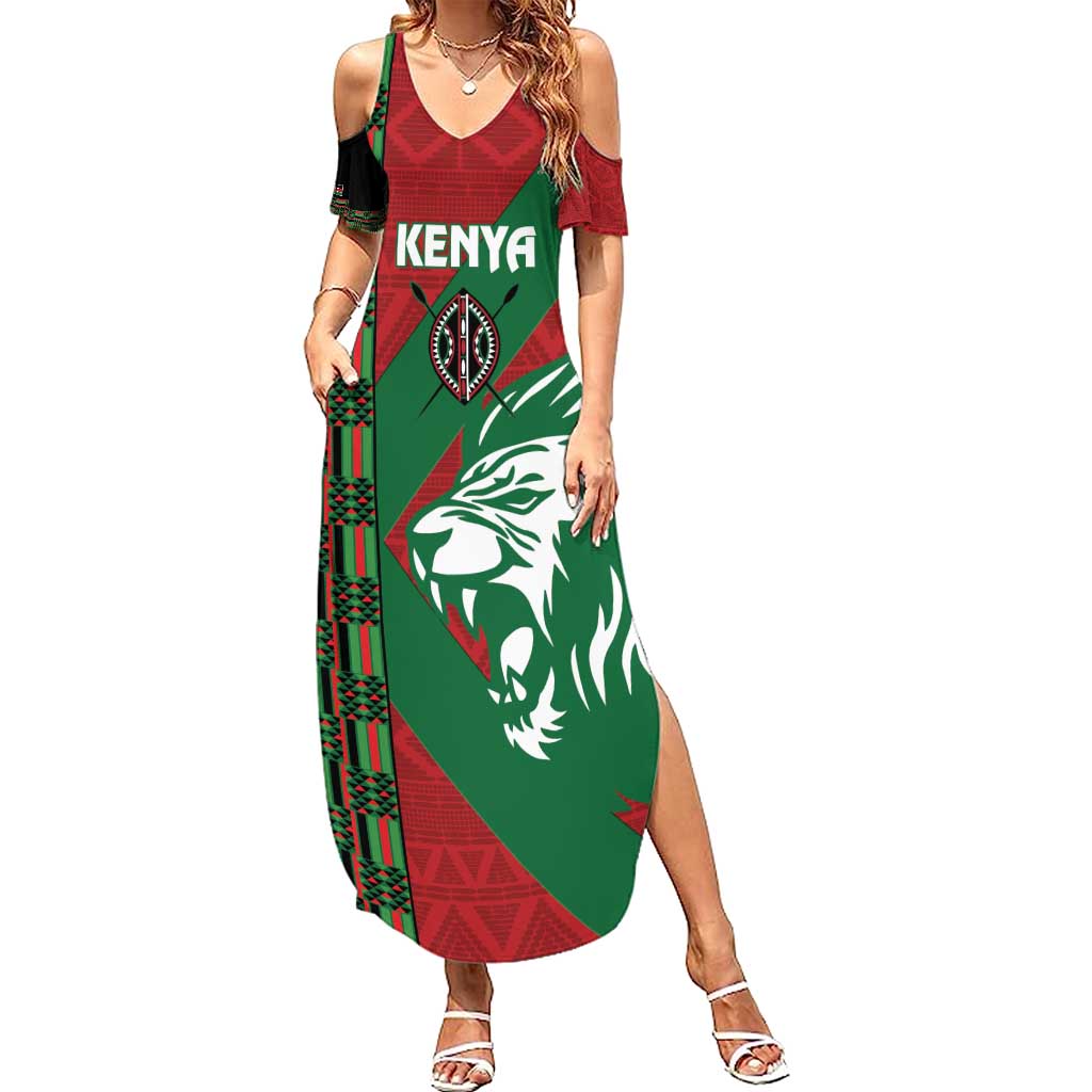 Kenya Rugby Custom Summer Maxi Dress Go Lionesses - African Pattern - Wonder Print Shop