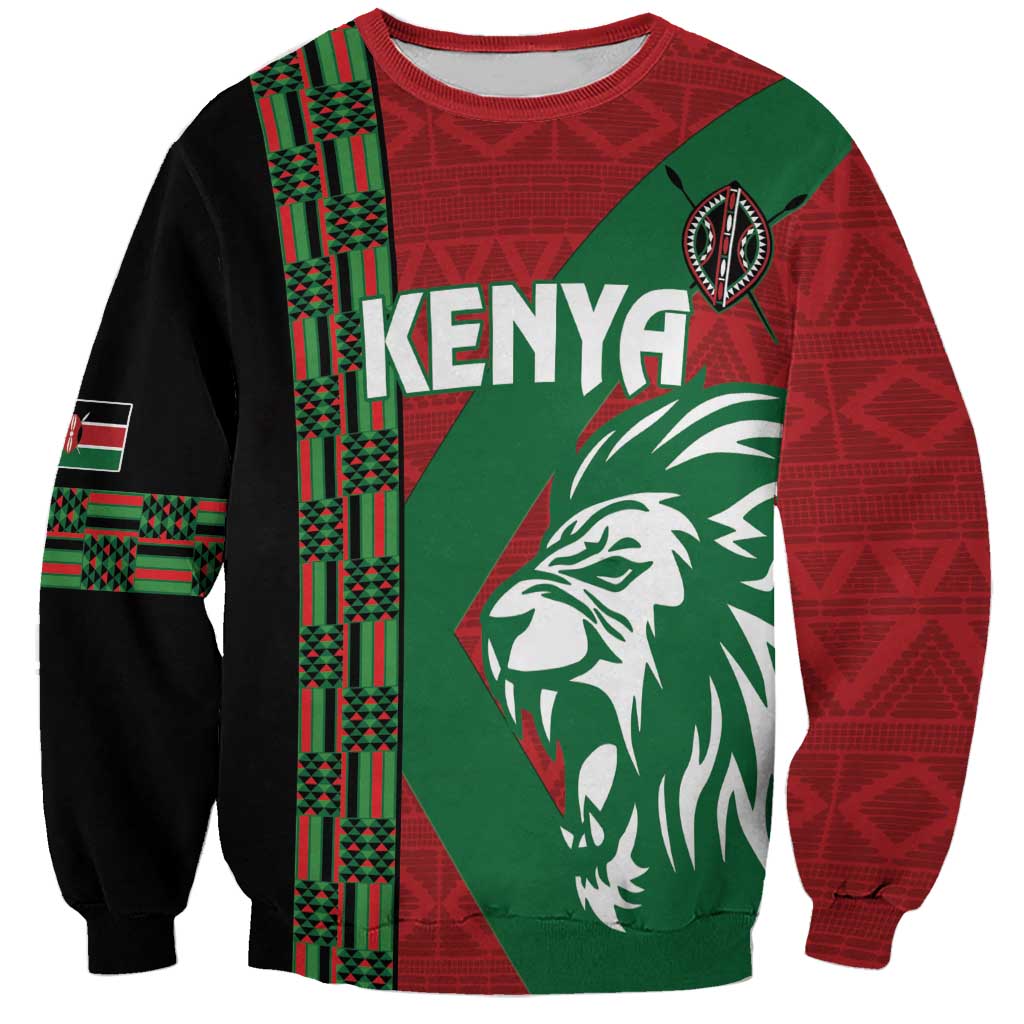 Kenya Rugby Custom Sweatshirt Go Lionesses - African Pattern - Wonder Print Shop