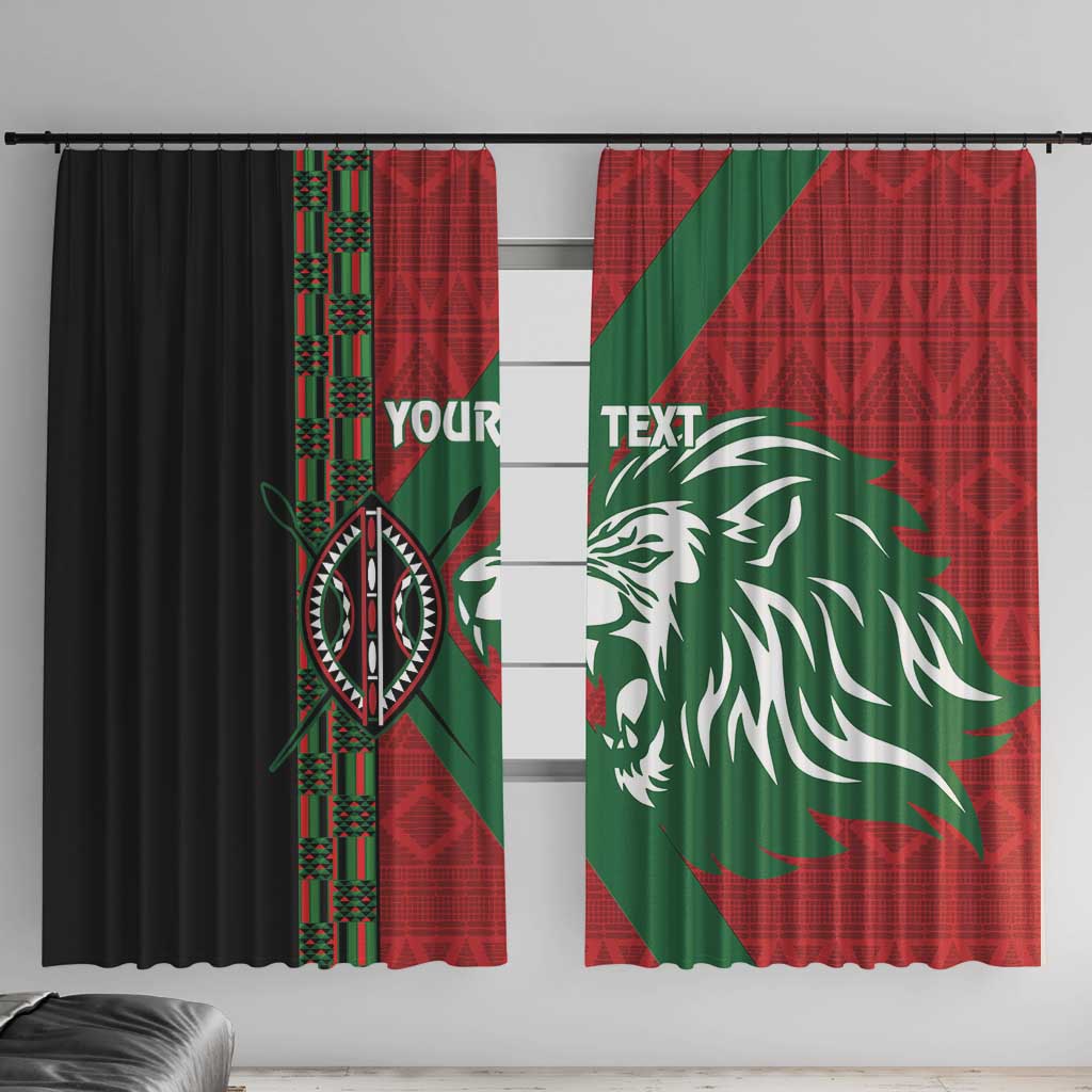 Kenya Rugby Custom Window Curtain Go Lionesses - African Pattern - Wonder Print Shop