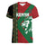 Kenya Rugby Custom Women V-Neck T-Shirt Go Lionesses - African Pattern - Wonder Print Shop