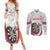 Custom England Darts Couples Matching Summer Maxi Dress and Long Sleeve Button Shirt Go Champions Grunge Marble Style - Wonder Print Shop