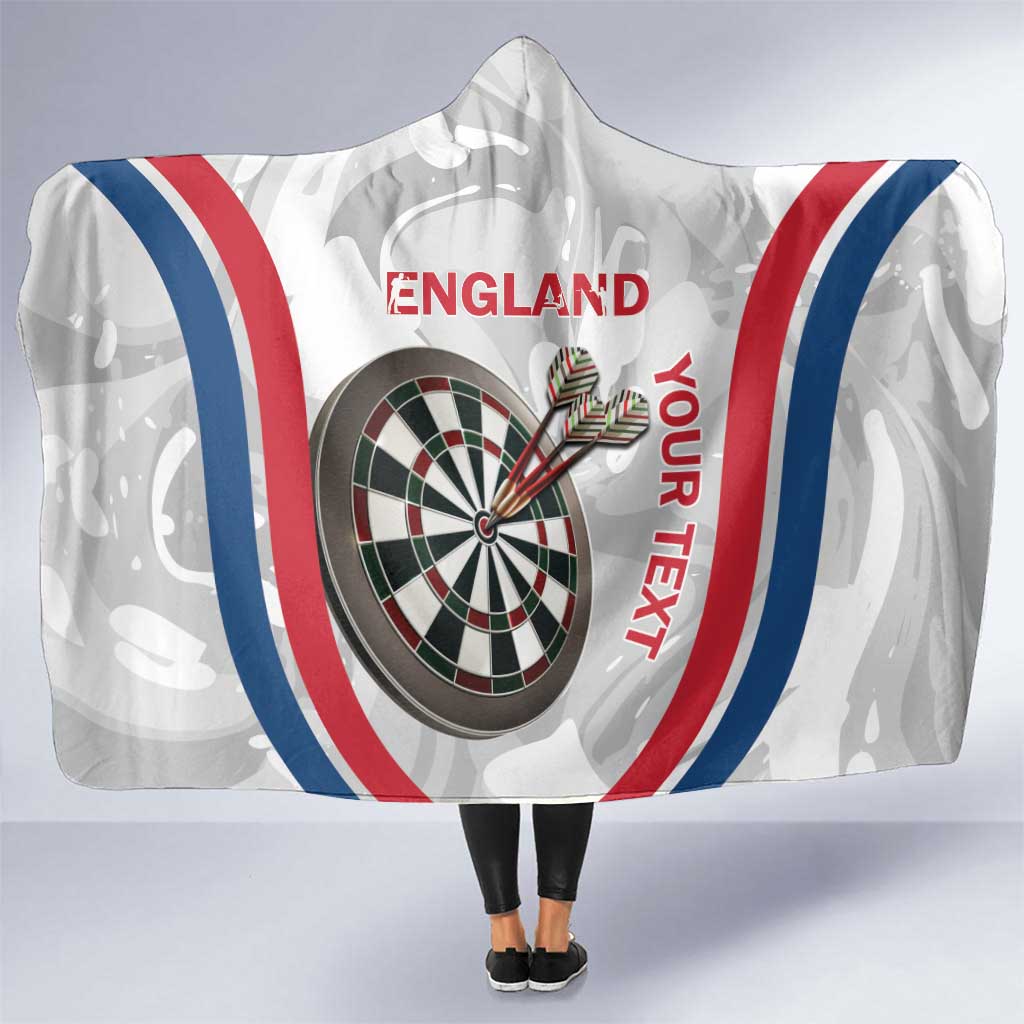 Custom England Darts Hooded Blanket Go Champions Grunge Marble Style