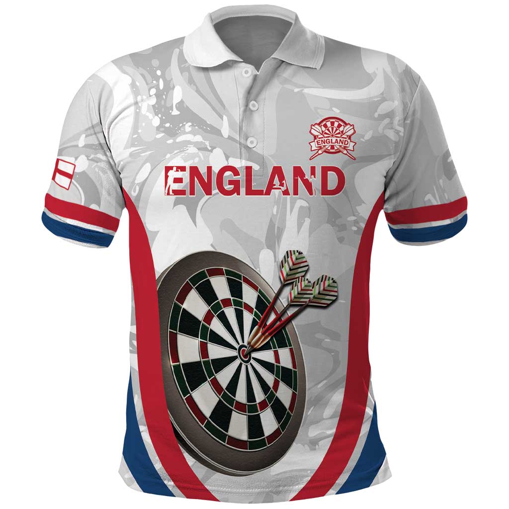 Custom England Darts Polo Shirt Go Champions Grunge Marble Style - Wonder Print Shop