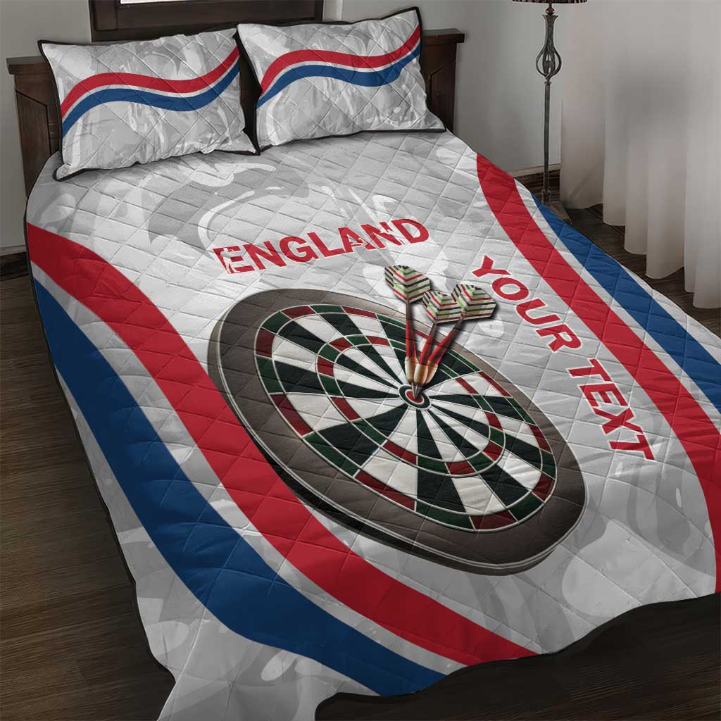 Custom England Darts Quilt Bed Set Go Champions Grunge Marble Style - Wonder Print Shop