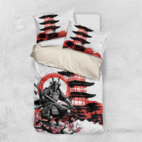 Japanese Samurai Warrior Enso Bedding Set Japan Pagoda Sakura Watercolor - Wonder Print Shop