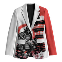 Japanese Samurai Warrior Enso Blazer Japan Pagoda Sakura Watercolor - Wonder Print Shop