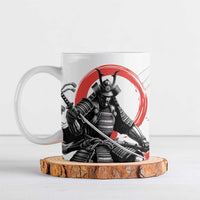 Japanese Samurai Warrior Enso Ceramic Mug Japan Pagoda Sakura Watercolor - Wonder Print Shop