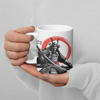 Japanese Samurai Warrior Enso Ceramic Mug Japan Pagoda Sakura Watercolor - Wonder Print Shop