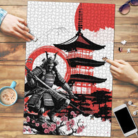Japanese Samurai Warrior Enso Puzzle Japan Pagoda Sakura Watercolor - Wonder Print Shop