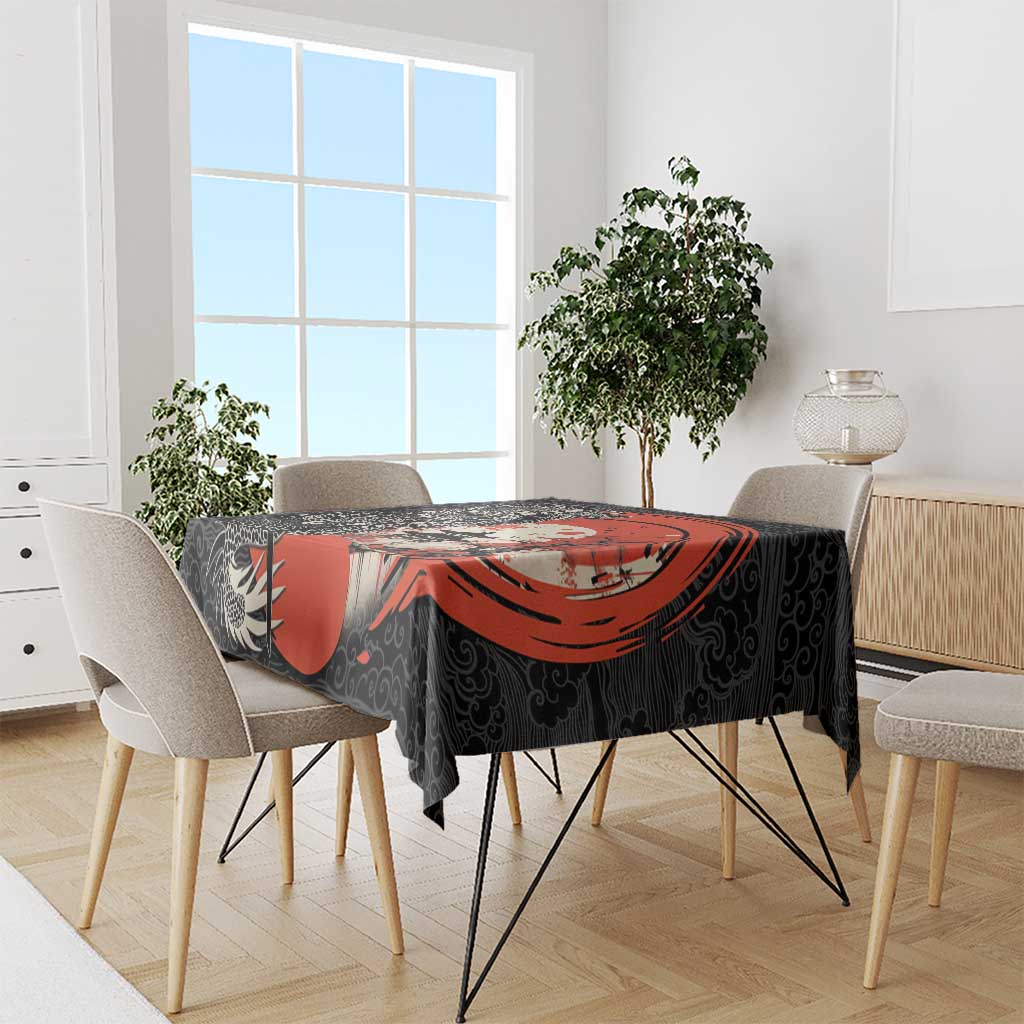 Japanese Dragon Katana Enso Tablecloth Japan Pagoda Seamless Cloud - Wonder Print Shop