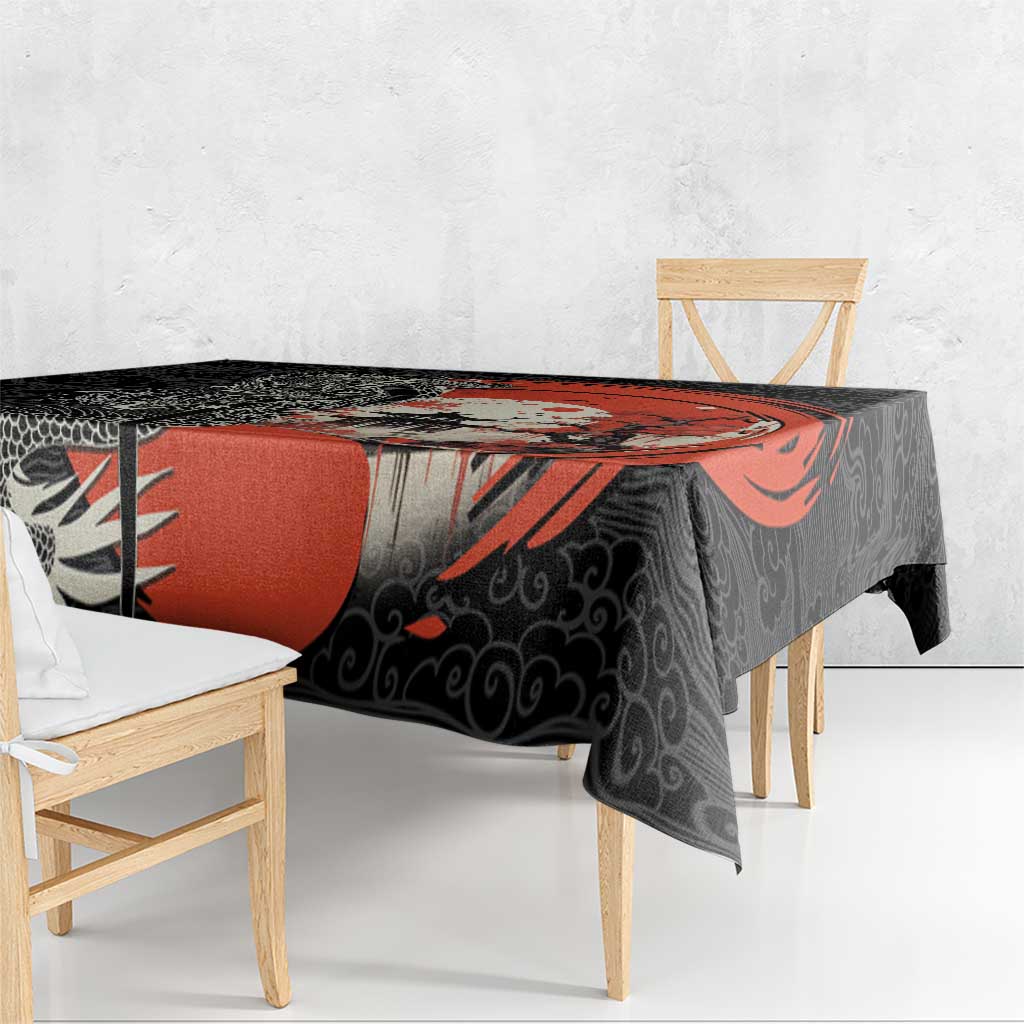 Japanese Dragon Katana Enso Tablecloth Japan Pagoda Seamless Cloud - Wonder Print Shop