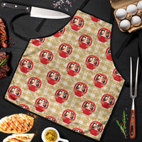 Japanese Daruma Doll Apron Palaka With Seamless Bamboo Pattern - undefined