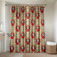 Japanese Daruma Doll Bathroom Set Palaka With Seamless Bamboo Pattern - Wonder Print Shop