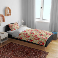 Japanese Daruma Doll Bedding Set Palaka With Seamless Bamboo Pattern - Wonder Print Shop