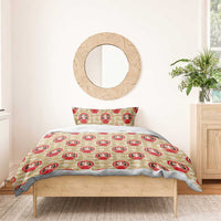 Japanese Daruma Doll Bedding Set Palaka With Seamless Bamboo Pattern - Wonder Print Shop
