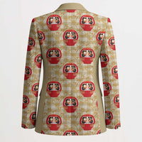 Japanese Daruma Doll Blazer Palaka With Seamless Bamboo Pattern - Wonder Print Shop