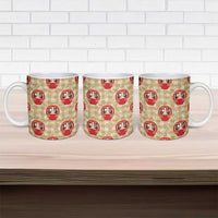 Japanese Daruma Doll Ceramic Mug Palaka With Seamless Bamboo Pattern - Wonder Print Shop