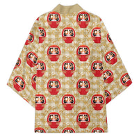 Japanese Daruma Doll Kimono Palaka With Seamless Bamboo Pattern - Wonder Print Shop