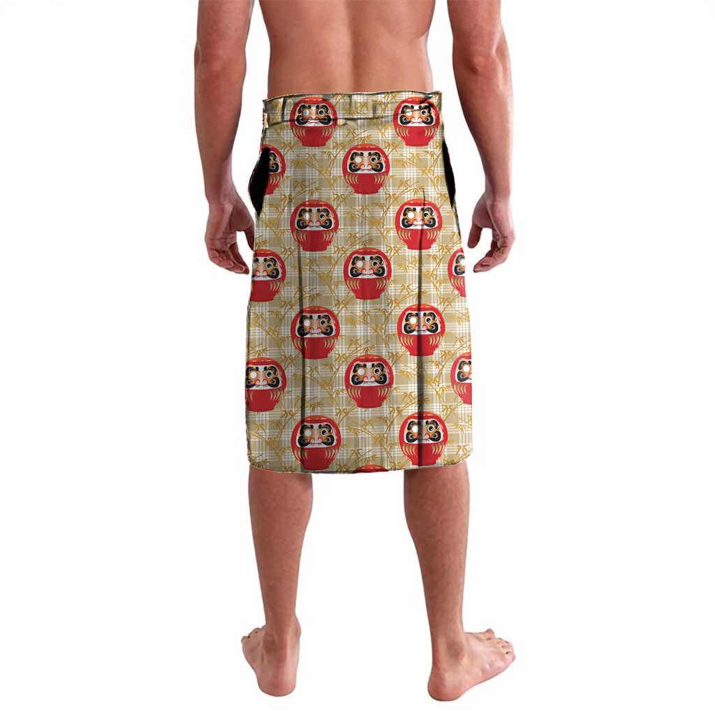 Japanese Daruma Doll Lavalava Palaka With Seamless Bamboo Pattern - Wonder Print Shop