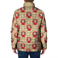 Japanese Daruma Doll Padded Jacket Palaka With Seamless Bamboo Pattern - Wonder Print Shop