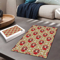 Japanese Daruma Doll Puzzle Palaka With Seamless Bamboo Pattern - Wonder Print Shop