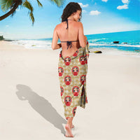 Japanese Daruma Doll Sarong Palaka With Seamless Bamboo Pattern - Wonder Print Shop