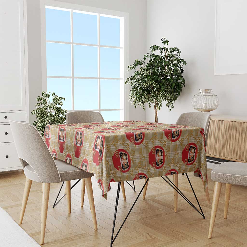Japanese Daruma Doll Tablecloth Palaka With Seamless Bamboo Pattern - Wonder Print Shop
