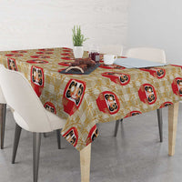Japanese Daruma Doll Tablecloth Palaka With Seamless Bamboo Pattern - Wonder Print Shop
