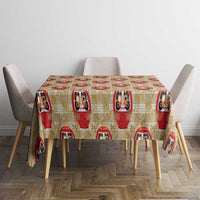 Japanese Daruma Doll Tablecloth Palaka With Seamless Bamboo Pattern - Wonder Print Shop