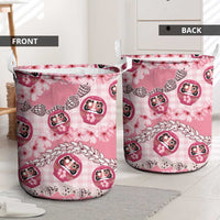Japanese Daruma Doll Palaka Laundry Basket Cherry Blossoms With Shell Lei - Wonder Print Shop