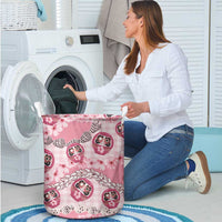 Japanese Daruma Doll Palaka Laundry Basket Cherry Blossoms With Shell Lei - Wonder Print Shop