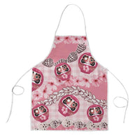 Japanese Daruma Doll Palaka Apron Cherry Blossoms With Shell Lei - Wonder Print Shop