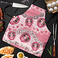 Japanese Daruma Doll Palaka Apron Cherry Blossoms With Shell Lei - Wonder Print Shop