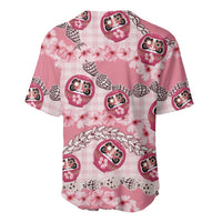 Japanese Daruma Doll Palaka Baseball Jersey Cherry Blossoms With Shell Lei - Wonder Print Shop