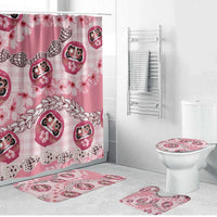 Japanese Daruma Doll Palaka Bathroom Set Cherry Blossoms With Shell Lei - Wonder Print Shop