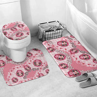 Japanese Daruma Doll Palaka Bathroom Set Cherry Blossoms With Shell Lei - Wonder Print Shop