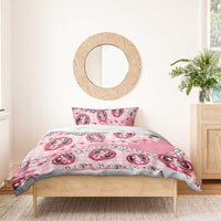 Japanese Daruma Doll Palaka Bedding Set Cherry Blossoms With Shell Lei - Wonder Print Shop