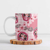Japanese Daruma Doll Palaka Ceramic Mug Cherry Blossoms With Shell Lei - Wonder Print Shop