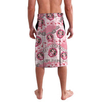 Japanese Daruma Doll Palaka Lavalava Cherry Blossoms With Shell Lei - Wonder Print Shop